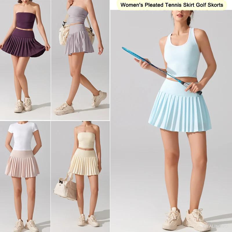 ALINOCalculator-Jupe de tennis plissée pour femme avec poche, short de golf athlétique, taille haute
