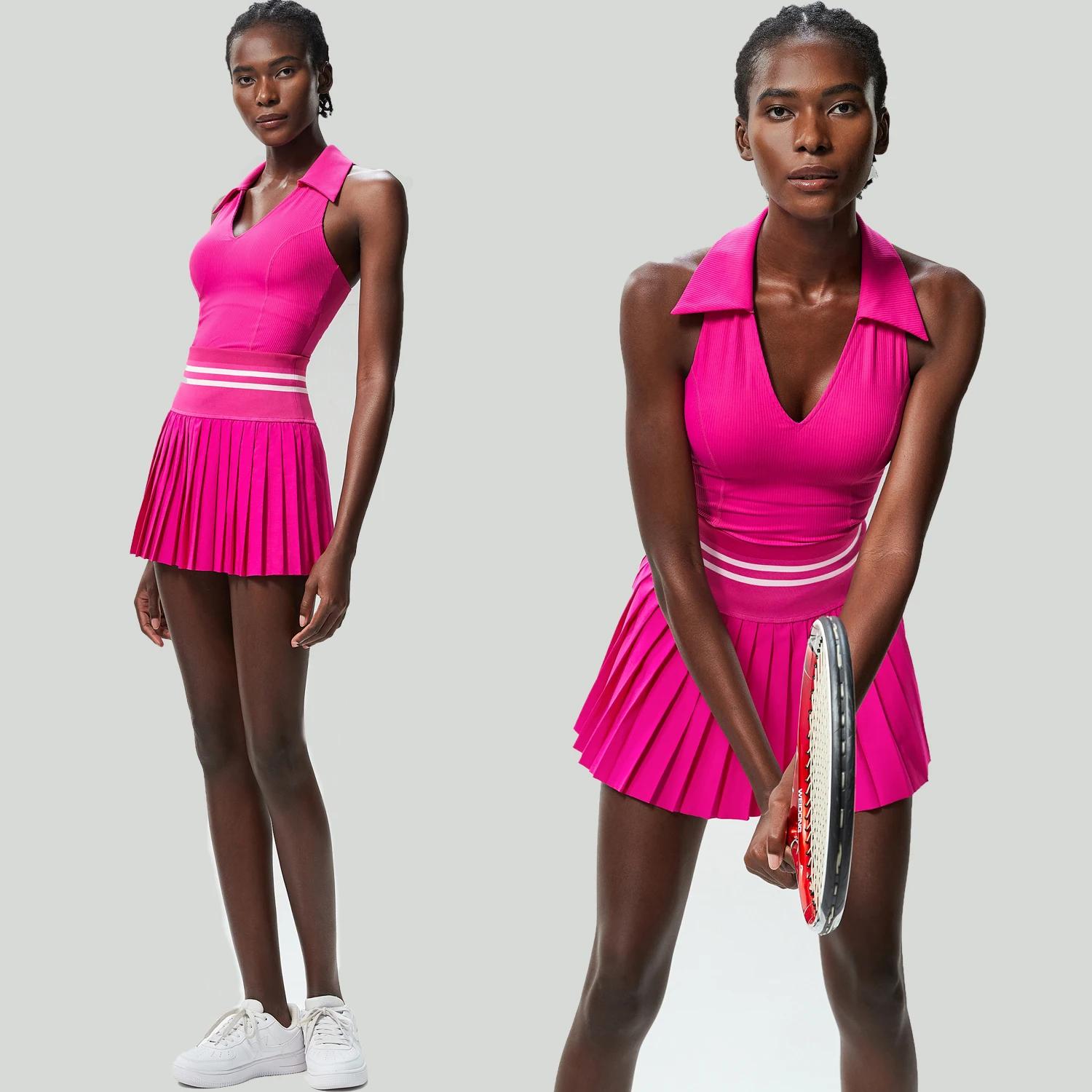 Ensemble 2 pièces femmes mini jupe taille haute - Soutien-gorge sport dos nu été golf