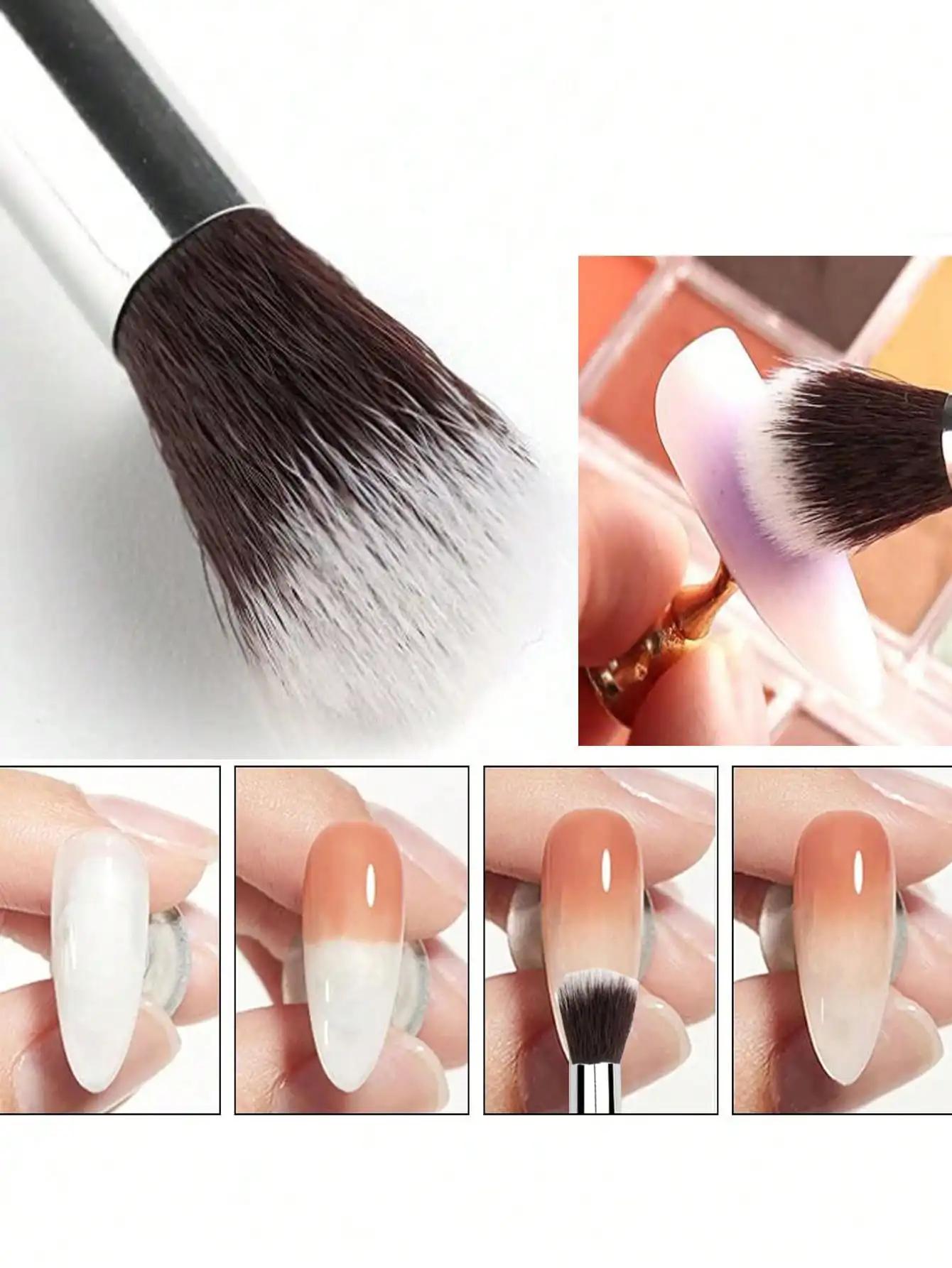 Ensemble de pinceaux pour Nail Art ombré, 2 pièces, ombre à paupières, fond de teint, Blush, pinceau