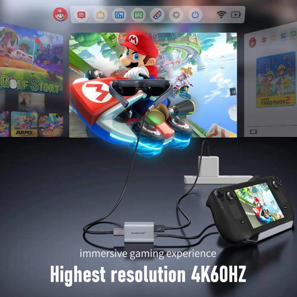 Lemorele Adaptateur HDMI vers TYPE-C 4K 60HZ USB-c Adaptateur vidéo portable pour XREAL Nreal Air Ro