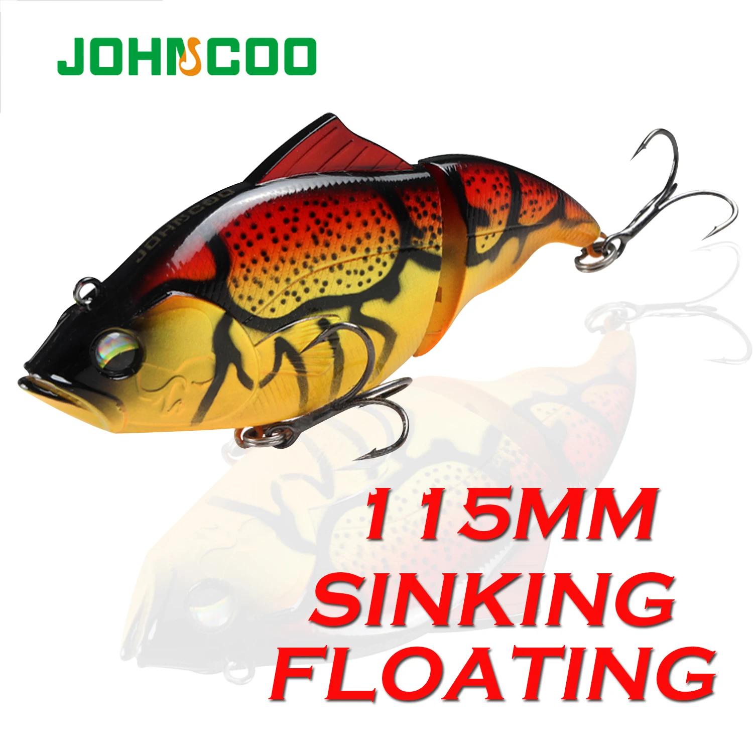 JOHNCOO 115mm coulant VIB leurre de pêche sans lèvres manivelle artificielle flottant dur appât broc