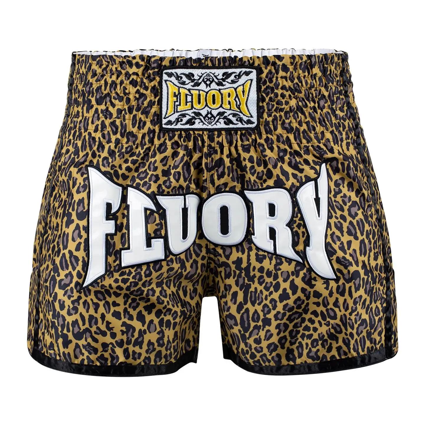 Short de combat Muay Thai fluoré imprimé - Short boxe patchs brodés professionnel
