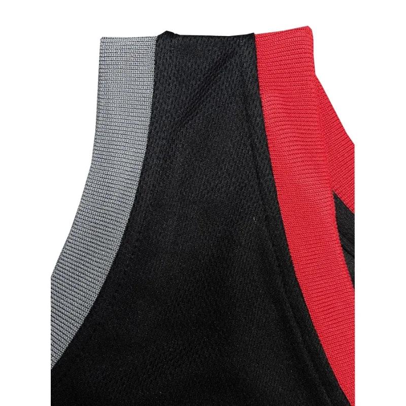 Hommes # 7 maillot de sport de basket-ball rétro noir, sweat-shirt brodé sans manches respirant, uni