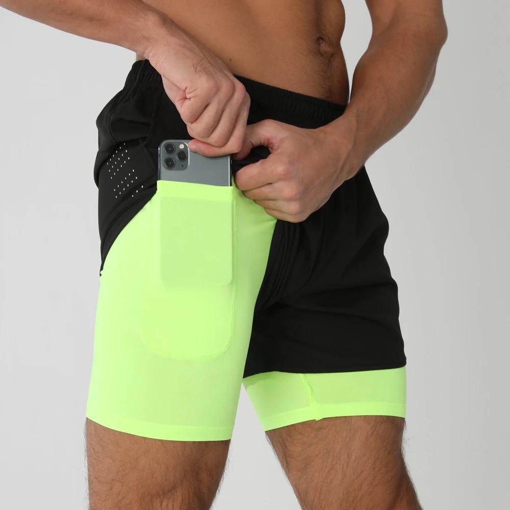 2025New hommes Shorts de course Shorts de sport 2 en 1 séchage rapide entraînement gymnase Fitness J