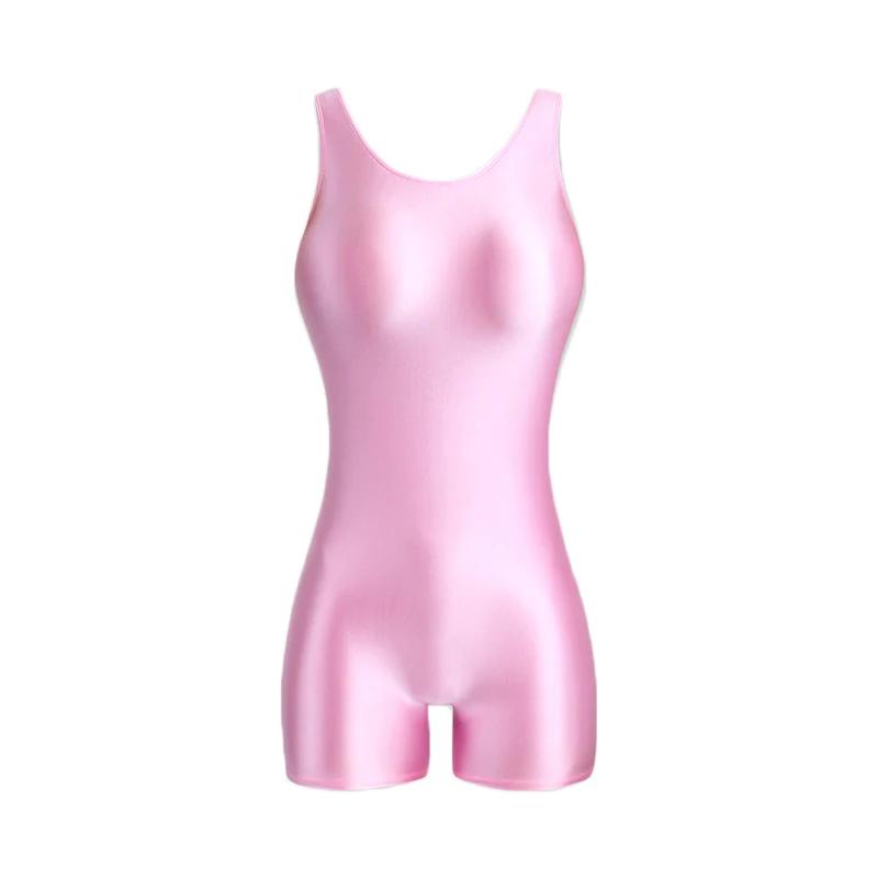 XClocKNYoung Collant satiné brillant Sexy Oil Glossy Combinaison une pièce Gilet Pantalon de sport C