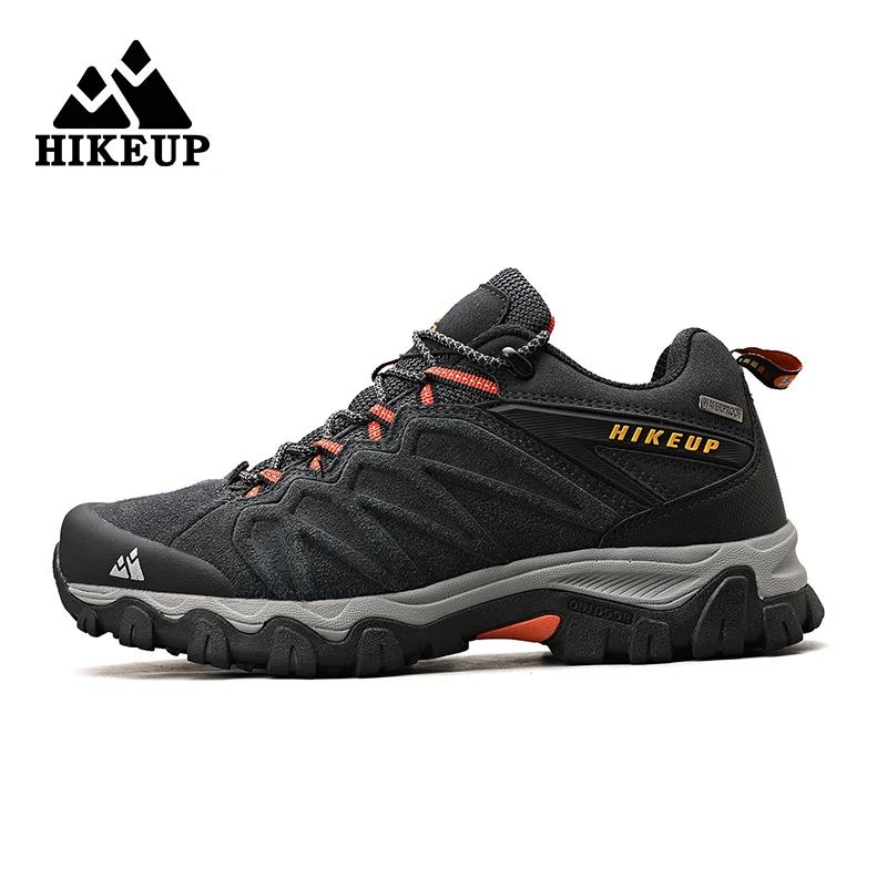 HIKEUP-Chaussures de Randonnée en Cuir Durables pour Homme, Baskets de dehors en Plein Air, de Trekk