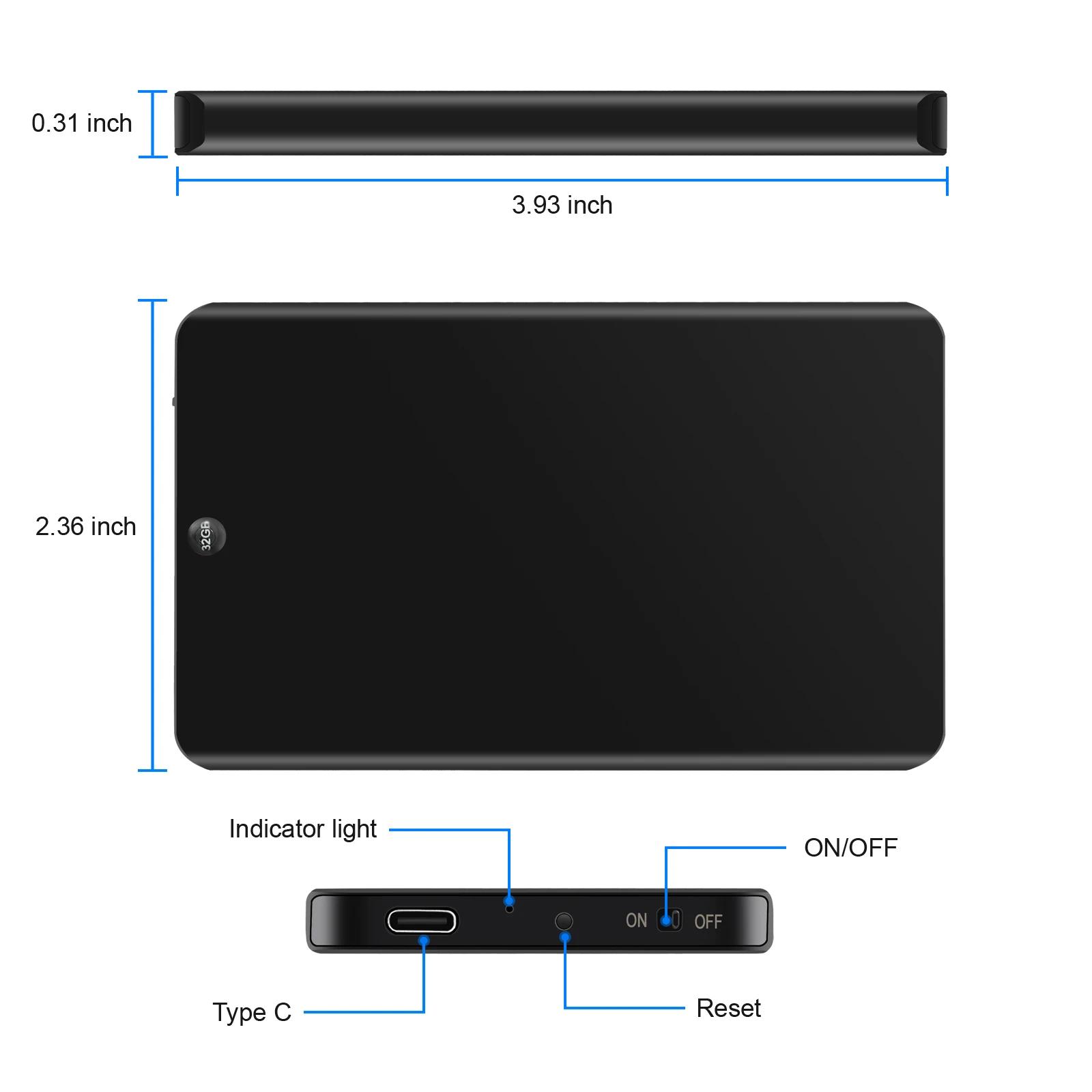 V66 professionnel Rechargeable Portable numérique Audio enregistreur vocal opération à un bouton mém