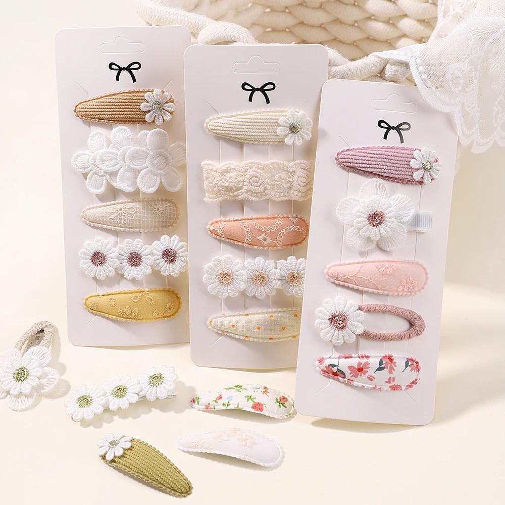 5 pièces/ensemble Mini bébé fille pince à cheveux mignon nœud Floral lapin princesse épingle à cheve