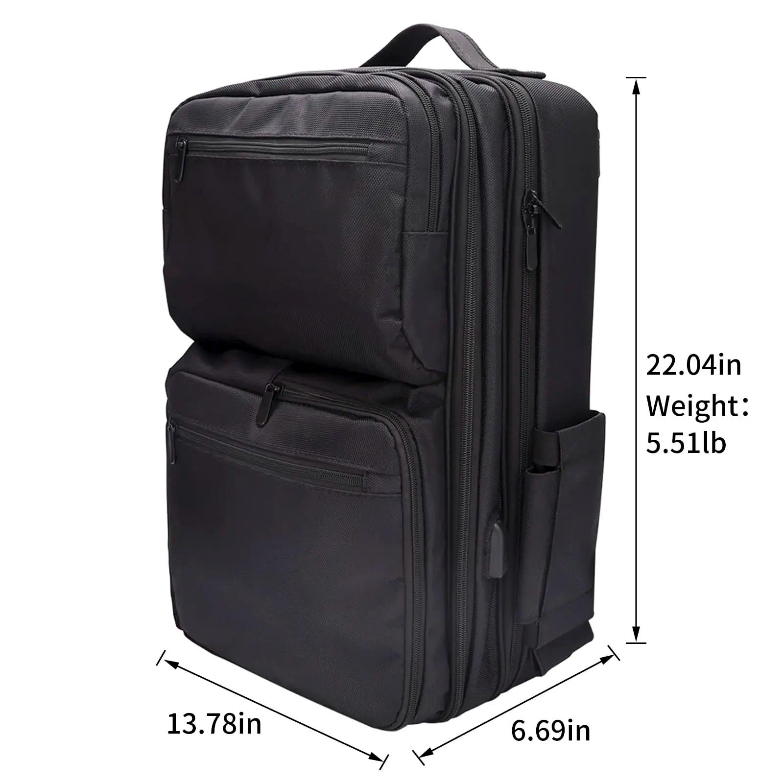 YUNTES sac à dos de voyage de maquillage de barbier professionnel séparateurs réglables USB-grand sa