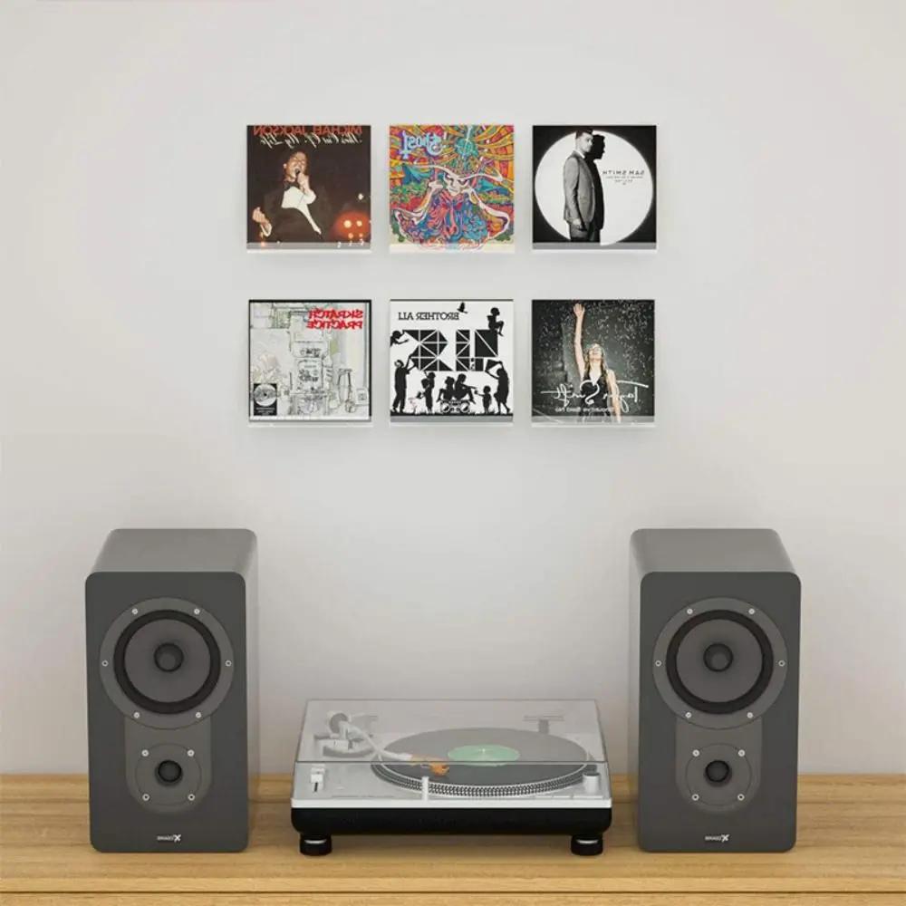 Présentoir de disques en acrylique de 4/7/12 pouces, étagère murale transparente en vinyle, étagères