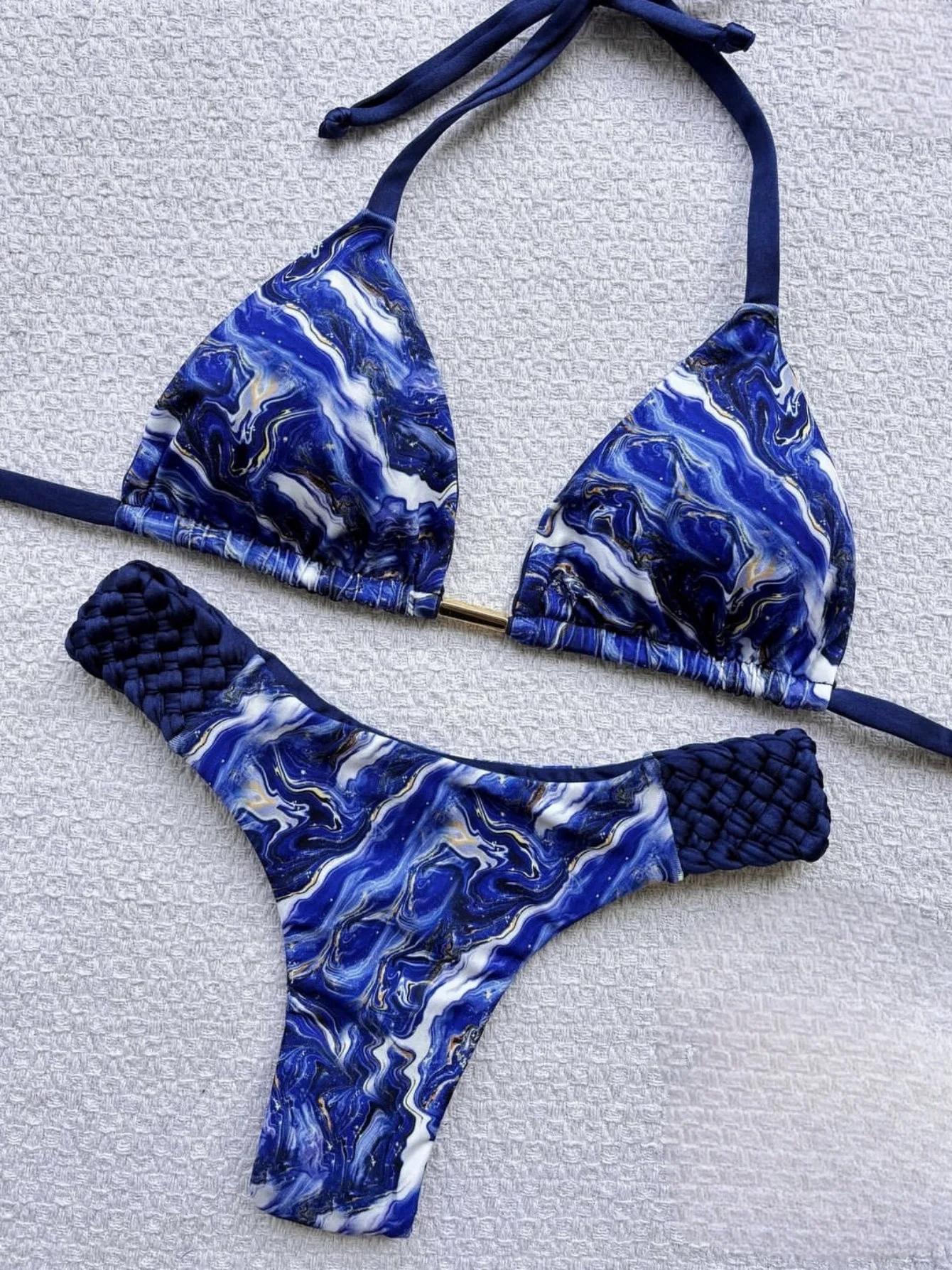 RUOTONSEPT imprimé licou Mini string coupe haute Bikini femme maillot de bain femmes maillots de bai