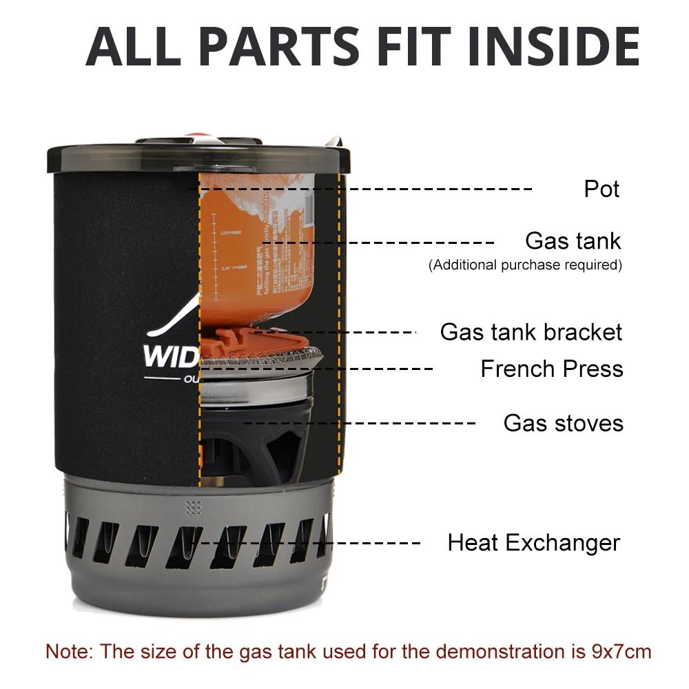 Widesea système de cuisine de Camping avec échange de chaleur cuisinière à gaz d'extérieur brûleur à