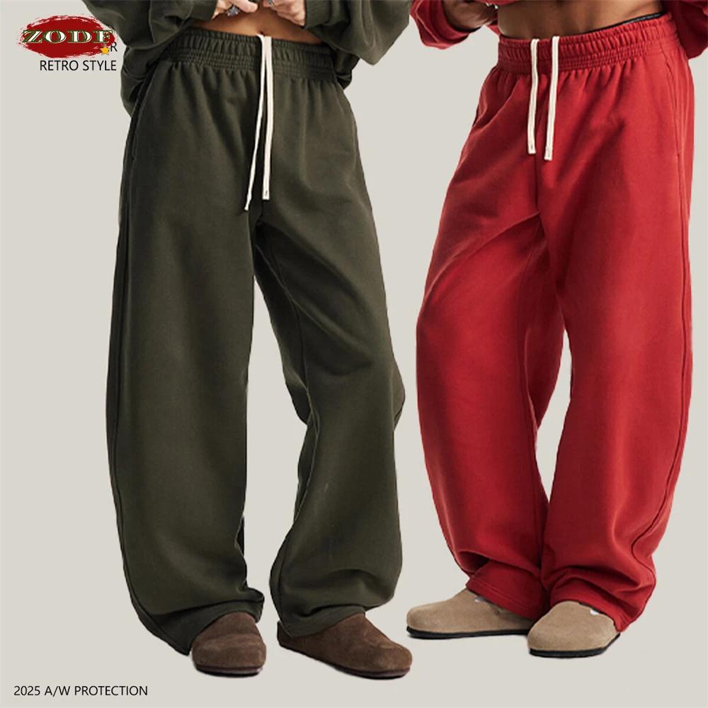 ZODF 2025 hiver 430gsm homme polaire pantalon droit unisexe décontracté surdimensionné épais garder