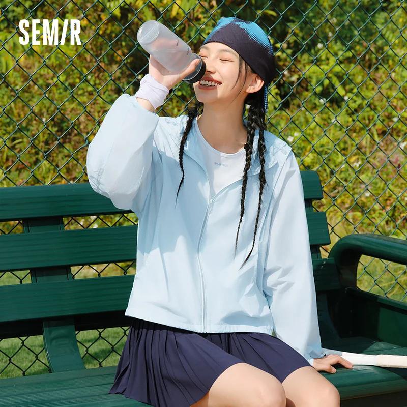 Veste UV Femme Semir 2026 – Sensation de Fraîcheur, Maille Respirante, Coupe Ample, Capuche à Cordon