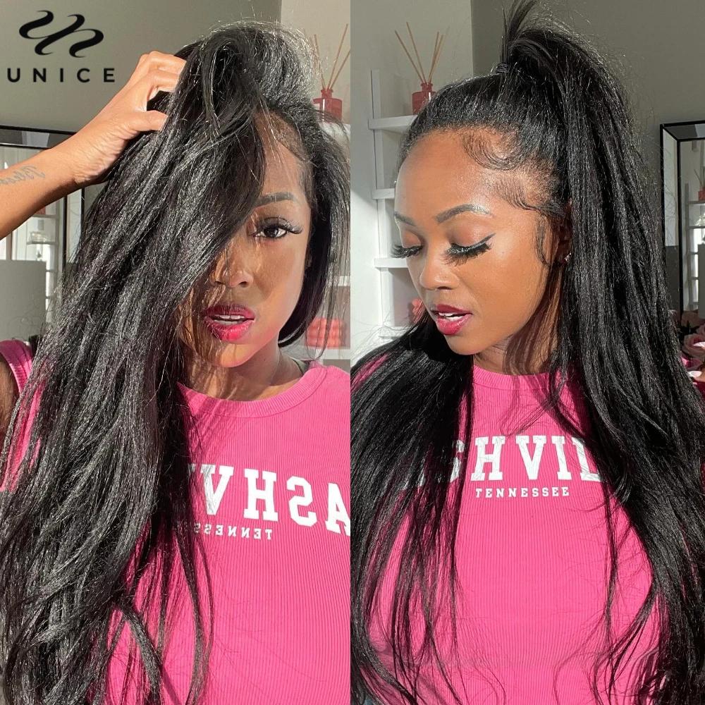 Mèches Yaki lisses 100% naturelles-UNice, 8 à 26 pouces, tissage à coudre, 3/4g par lot, 1/100 pièce