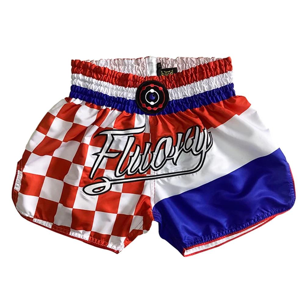 FLUORY Muay Thai homme Shorts combat Boxeo Boxer entraînement sport haute qualité Kick Boxing Fitnes