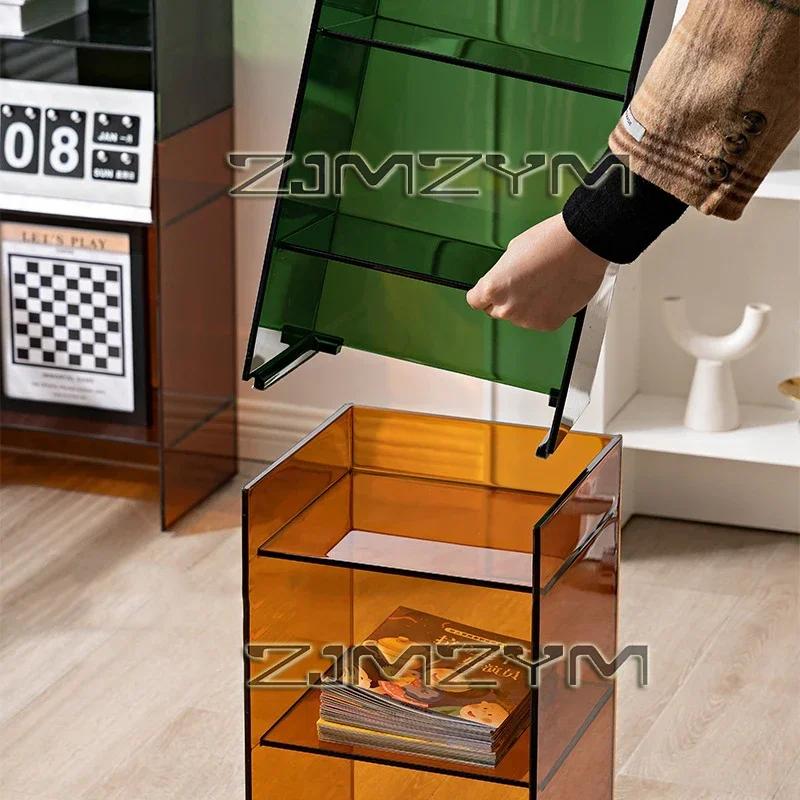 Table de chevet transparente, salon moderne, rectangulaire, pour chambre à coucher, maison, décorati