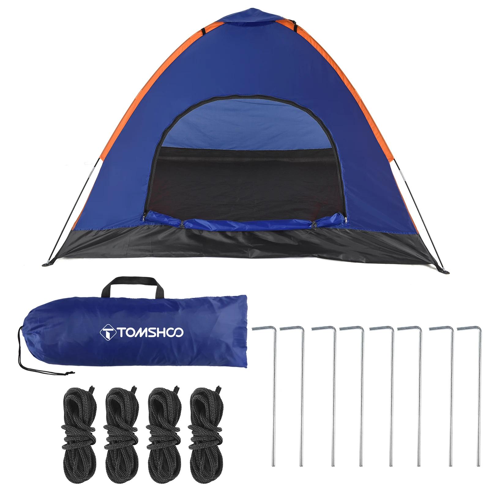 TOMSHOO – tente de Camping légère pour 3 à 4 personnes, tente de randonnée en plein air avec mouche