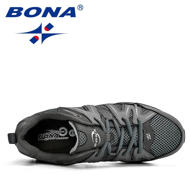 BONA – chaussures de course à lacets en microfibre pour hommes, baskets de Sport en maille, souliers