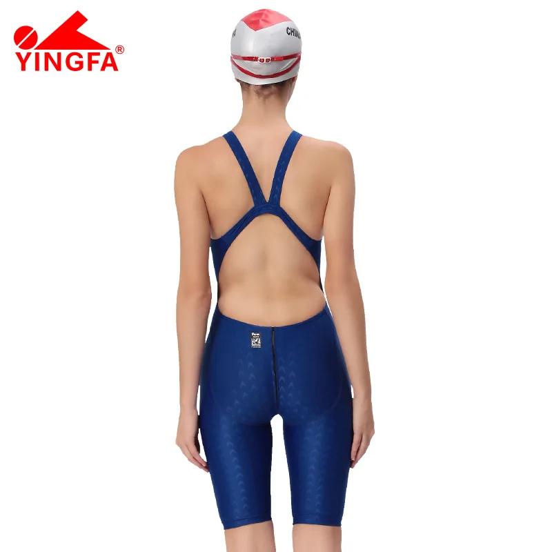 Maillot de bain une pièce YINGFA 925 FINA en peau de requin, longueur genou, maillot de bain de comp