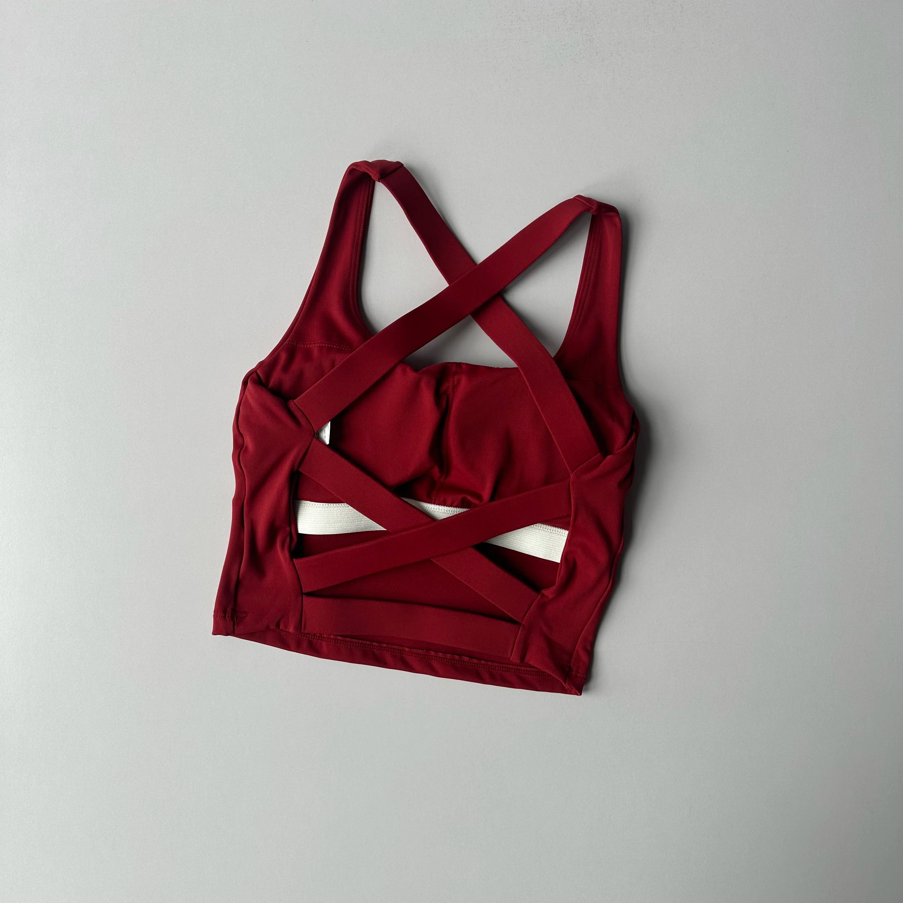 Femmes sangle croisée soutien-gorge de Sport sans couture haute Lmpact soutien-gorge de Sport Sexy Y