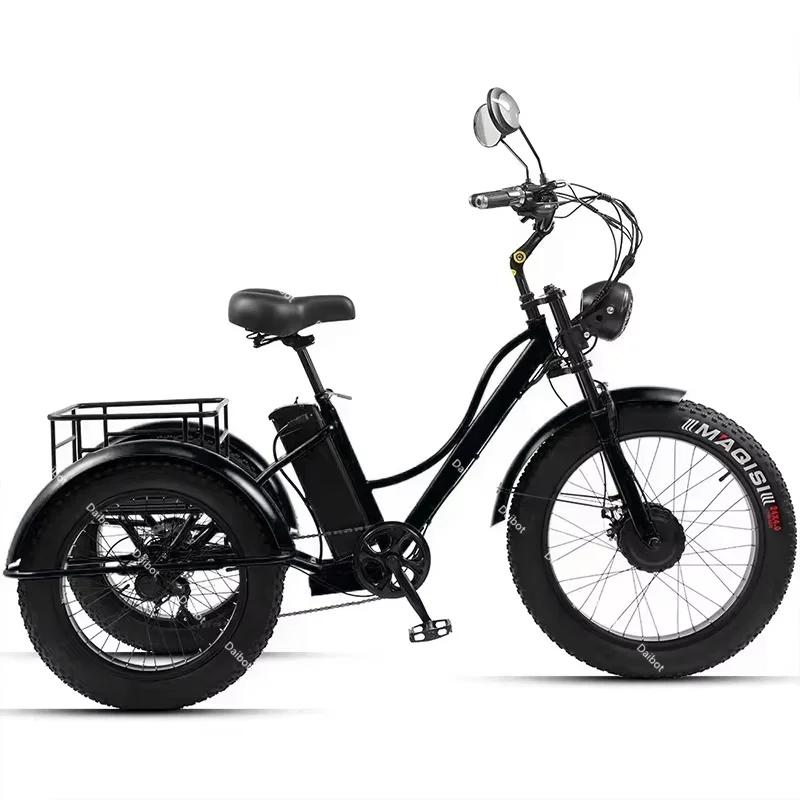 Vélo électrique adulte gros pneu montagne pour homme 48V 750W Tricycle électrique puissant adultes C