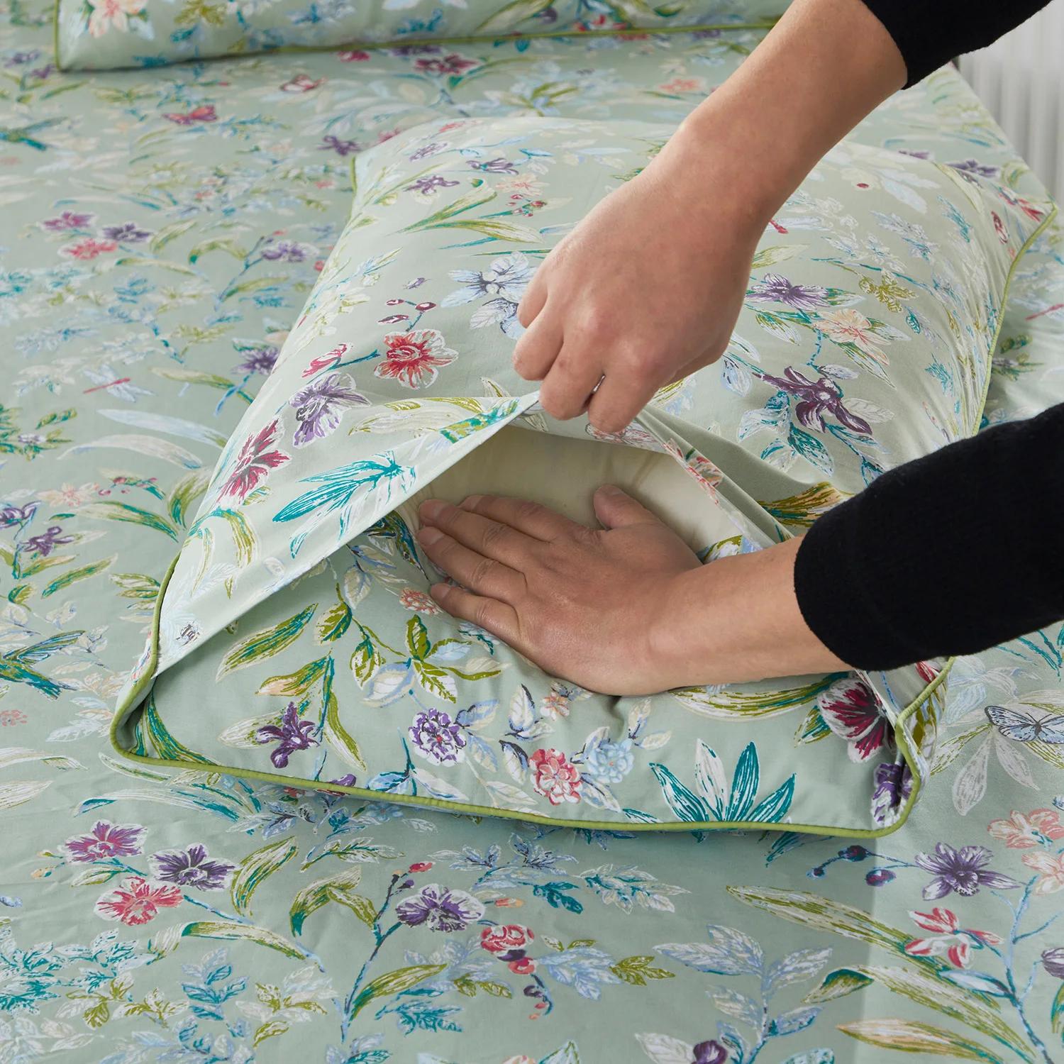 Ensemble de housses de athlon en coton égyptien, papillon vintage, floral botanique, doux et respect