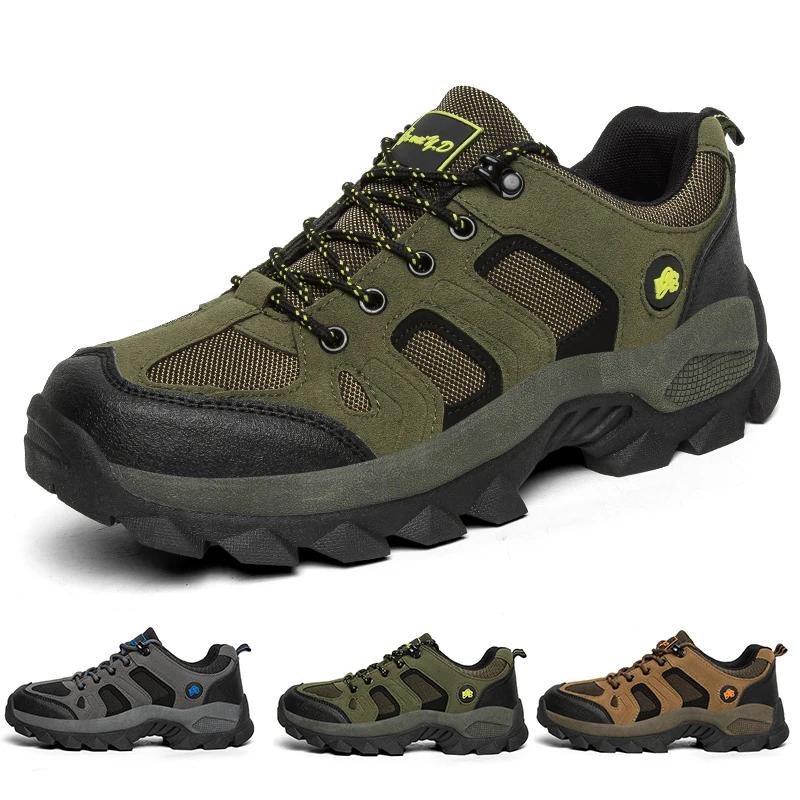 Chaussures de randonnée pour hommes, résistantes à l'usure, en cuir et maille, respirantes, pour la