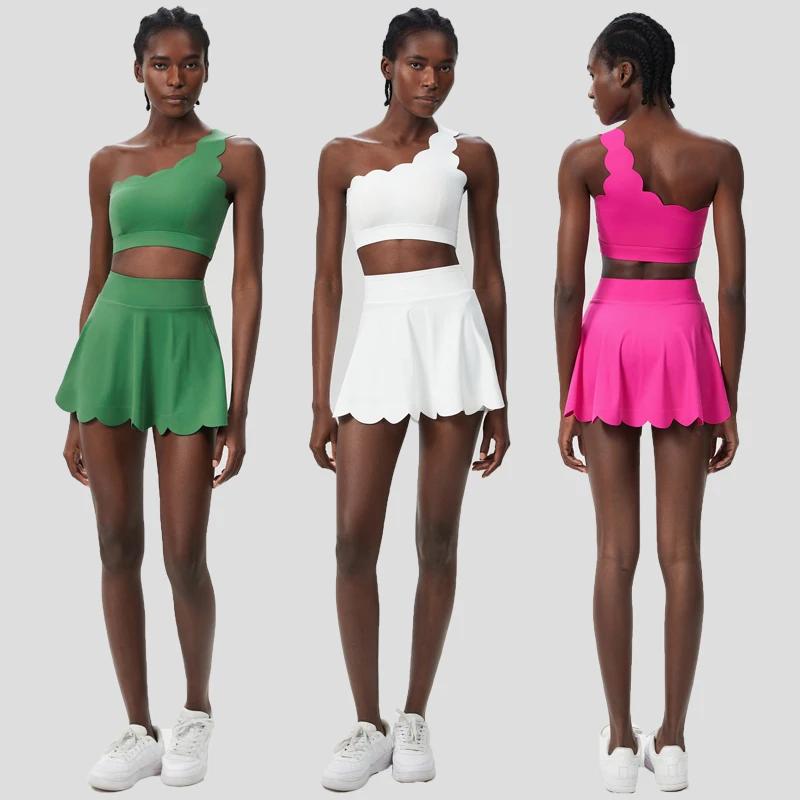 Ensemble deux pièces de fitness et de yoga pour femme, vêtements de sport, court, respirant, à sécha