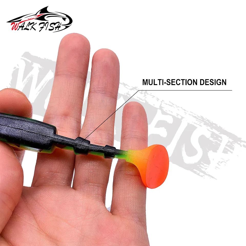 WALK FISH 3 pièces 10 cm/10.3g T queue Leurres souples pêche appâts souples artificiels Silicone Leu