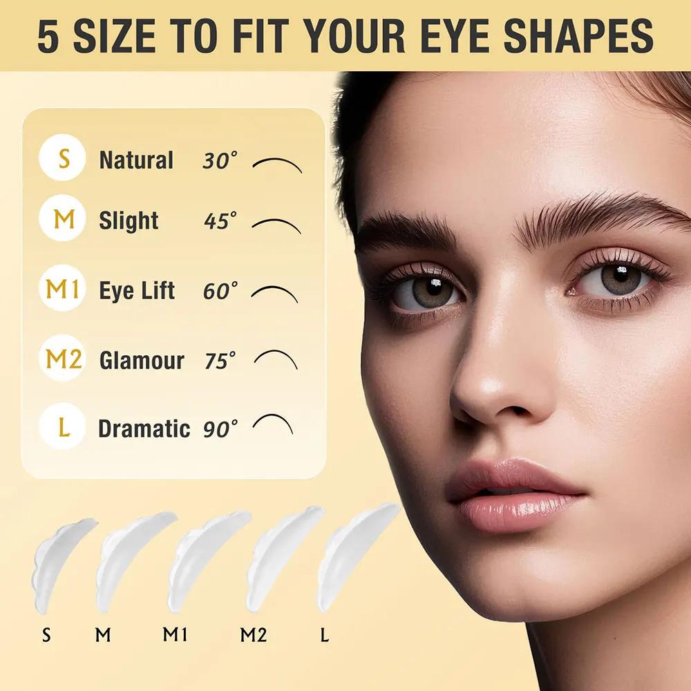 Gollee Kit de permanente de levage de cils rehausseur de cils naturels longue durée 4-6 semaines tei