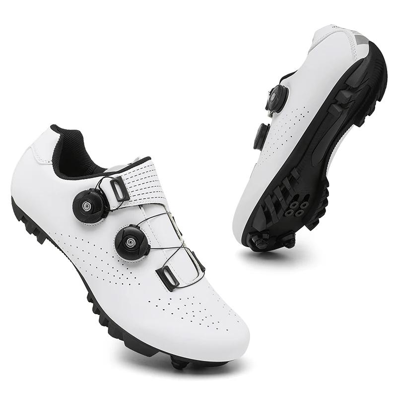 Chaussures cyclisme homme femme VTT - Pédales autobloquantes légères route neuves unisexes