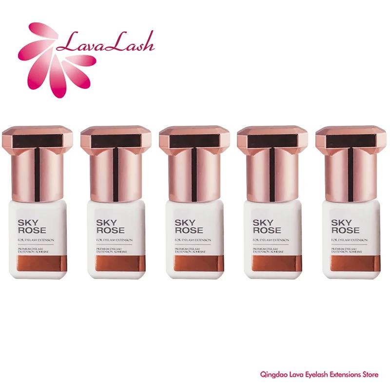 5 bouteilles SKY Rose colle Extensions de cils 1s séchage rapide corée ciel colle 5ml faux cils coll