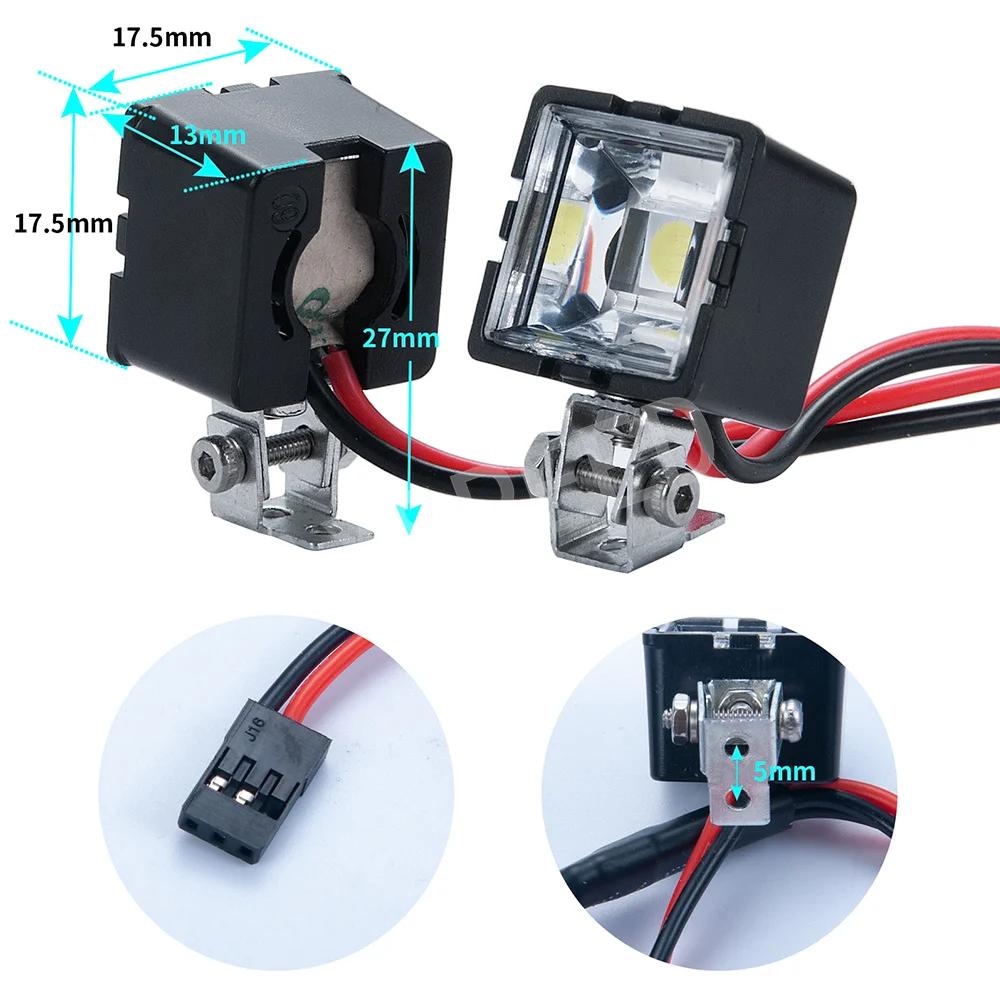 AXSPEED 1 Paire de Phares LED pour Voiture RC, Projecteurs pour TRX4 TRX6 Axial SCX10 Wraith 1/10 Pi