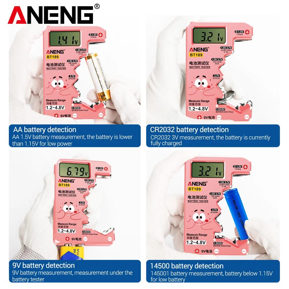 ANENG BT189 testeur de batterie universel pour Batteries C,AA,AAA,D,N,9V 6F22 1.5V 3V pile bouton in