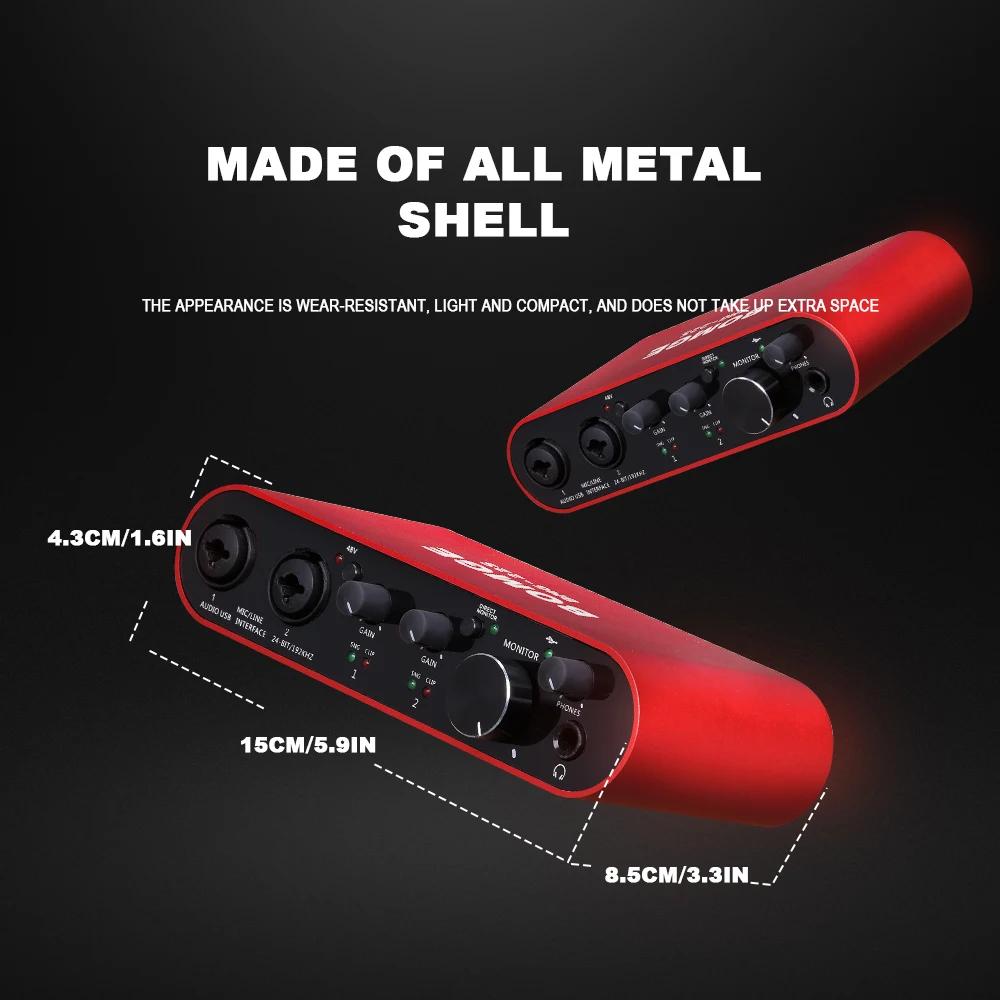 Interface audio BOMGE BMG-22S Carte son professionnelle 32 bits/192 kHz et amplificateur double cana