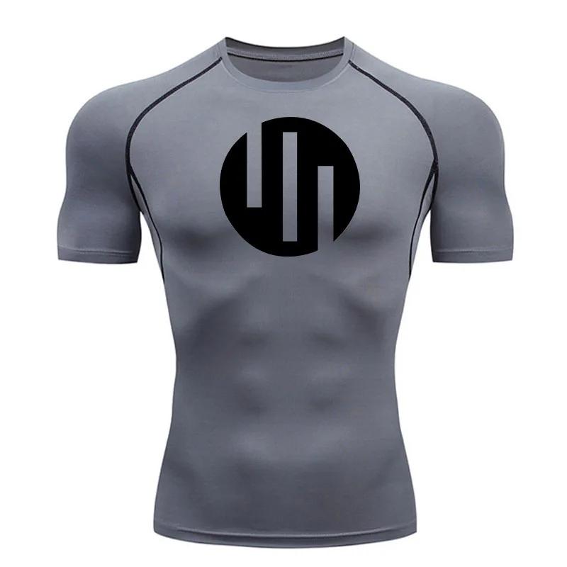 T-shirt de course à manches courtes, chemise de Compression blanche pour hommes, exercice de gymnast