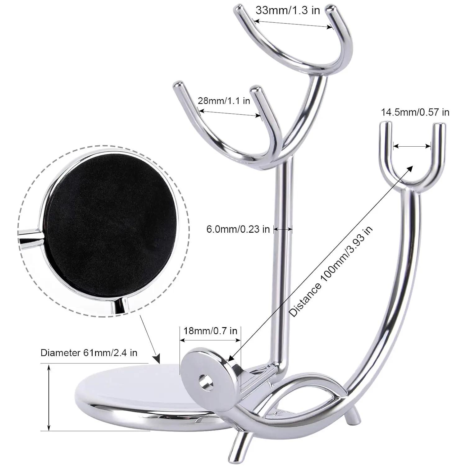Support de rasage et bol de rasage Regina en acier inoxydable, incassable, degré de rouille, support