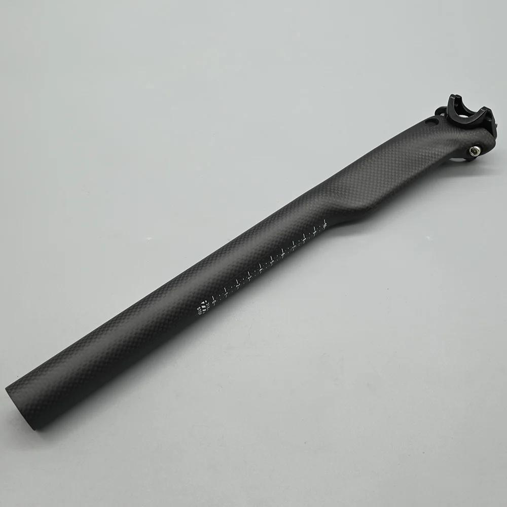 Tige de selle entièrement mate en Fiber de carbone 3K, pour vtt, vélo de route, pièces de vélo 27.2/