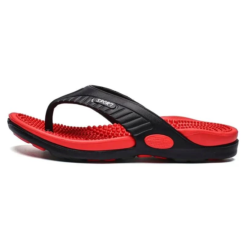 Pantoufles d'été hommes tongs sandales de plage antidérapantes avec massage intérieur - Chaussures plates