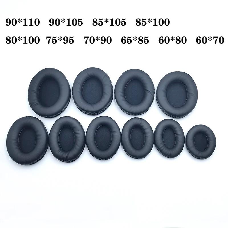 Coussinets d'oreille ovales pour écouteurs, housse en mousse de cuir éponge 60*70 60*80 65*85 70*90