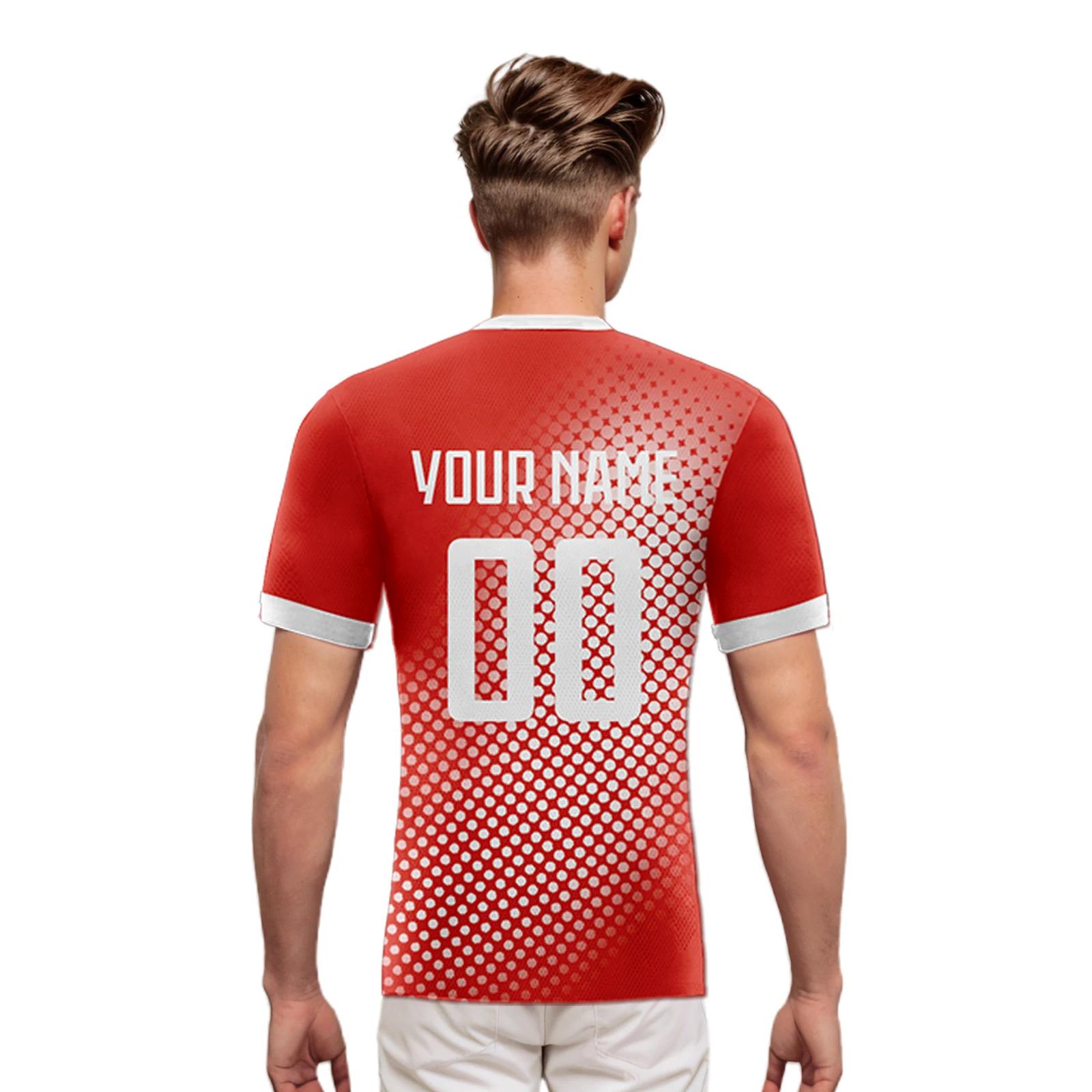 Maillot de Football de Suisse Personnalisé avec Nom et Numéro, Uniforme d'Entraînement pour Jeune Ad
