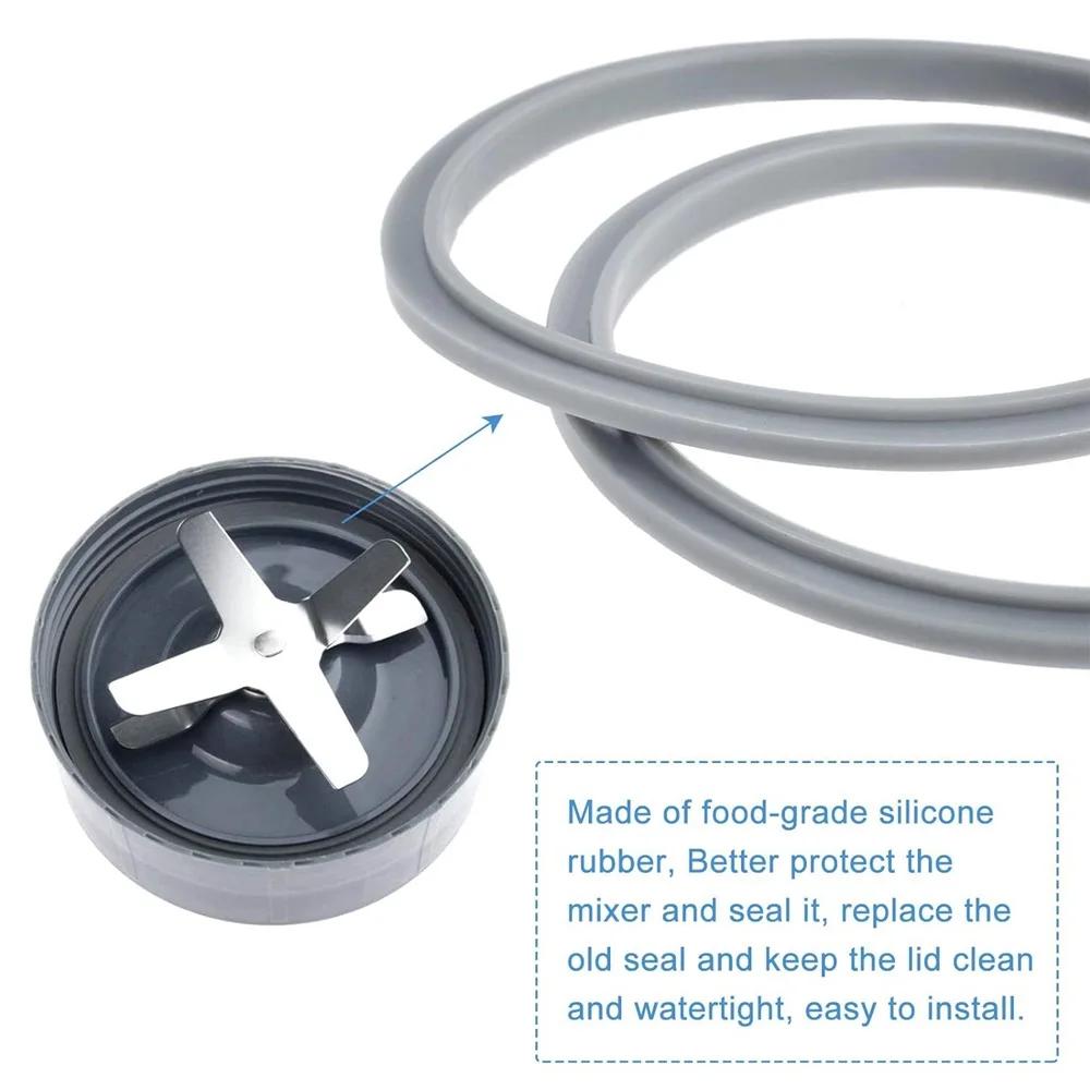 Lot de 2 Pièces de Rechange Gris Compatible avec les Mélangeurs NutriBullet 600W 900W NB-101B NB-201