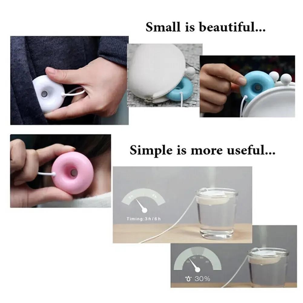 Mini humidificateur à ions négatifs Donut, purificateur d'air rond USB pour la maison, le bureau, di