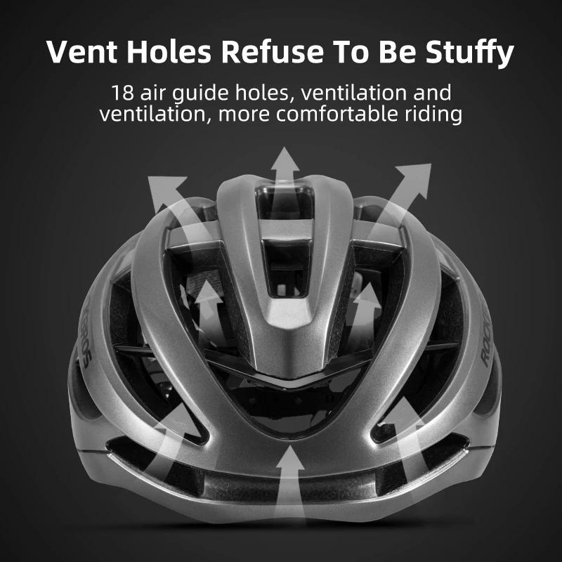 ROCKBROS – casque de vélo unisexe, respirant, ultraléger, moulé intégralement, antichoc, réglable, é