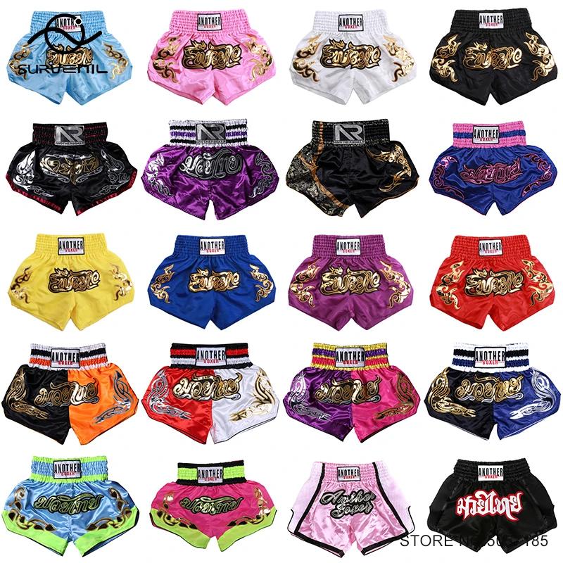 Muay Thai Shorts 2024 nouvelle Cage Fight Kickboxing MMA pantalons hommes femmes enfants broderie Sa