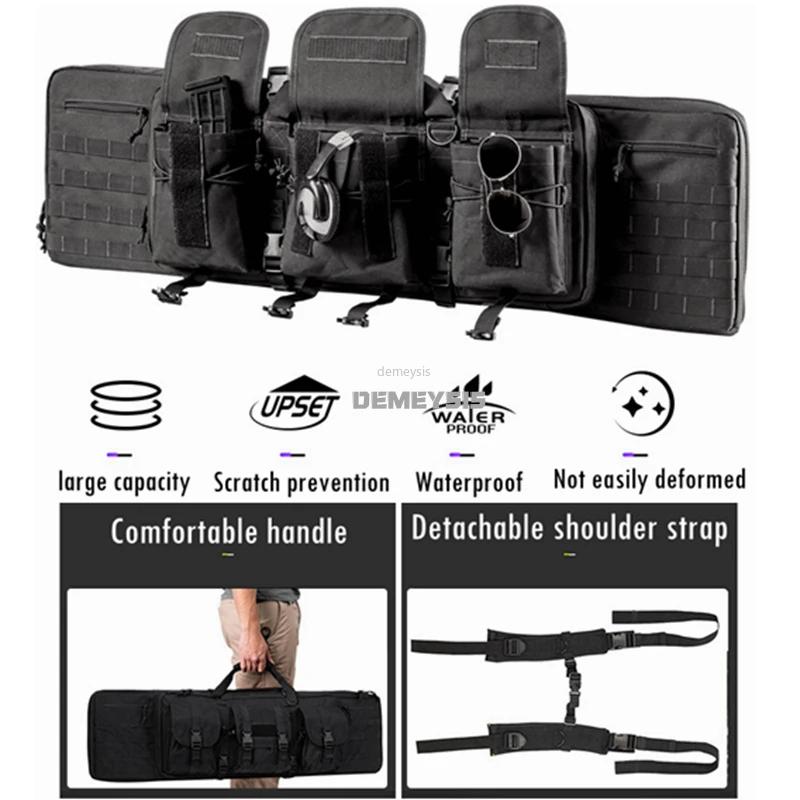DulDouble-Mallette de rangement rembourrée pour fusil de chasse Airsoft, sac à dos pour odoret magaz
