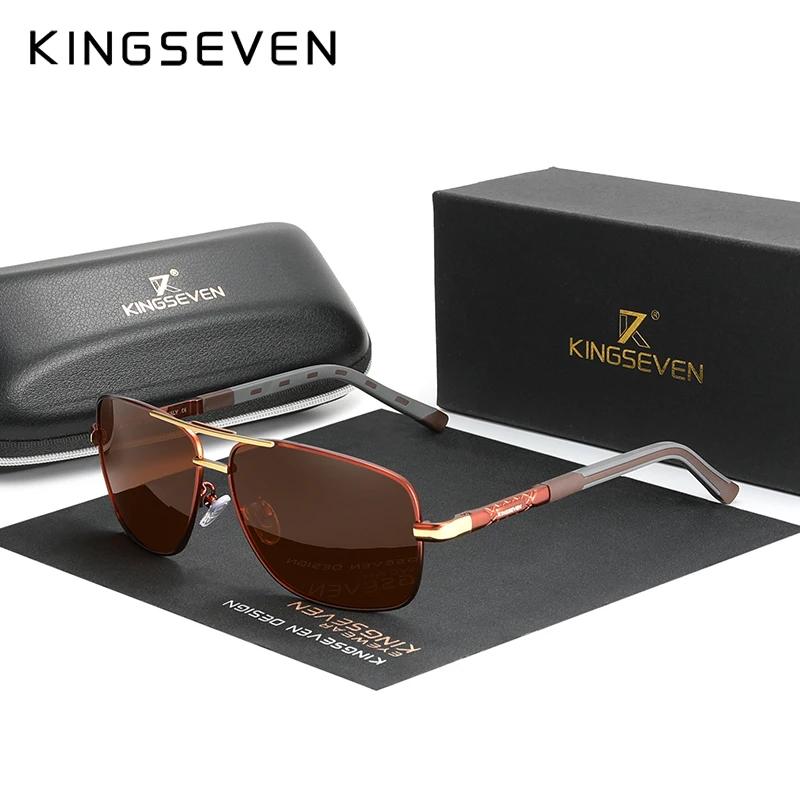 KINGSEVEN aluminium marque lunettes de soleil polarisées hommes femmes mode cadre mâle miroir lunett