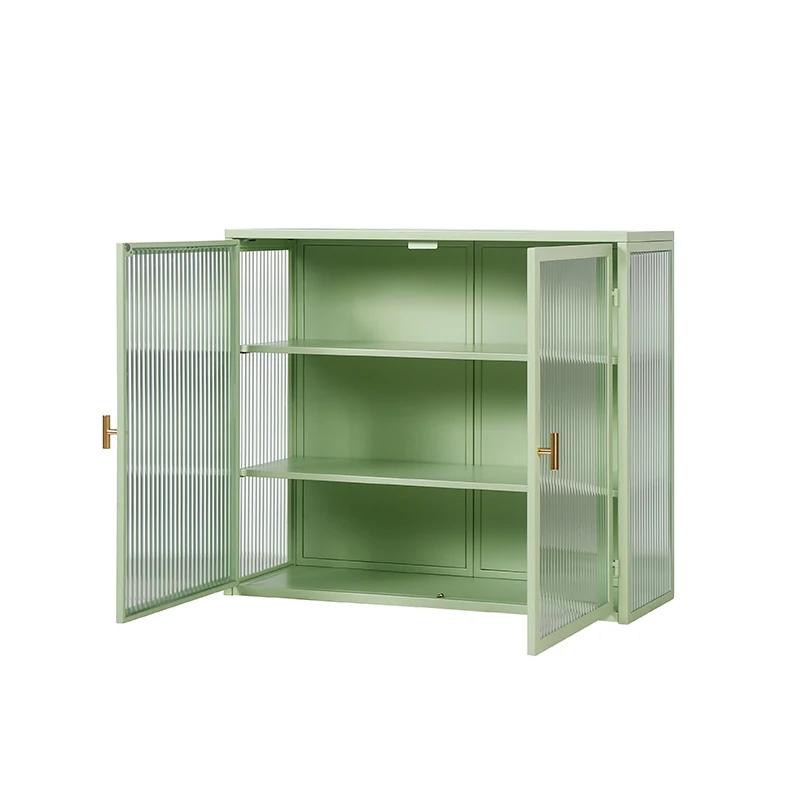 Armoire Murale Moderne à Deux Portes en Verre de 27.56 Pouces, avec Rangement à Trois Niveaux, pour