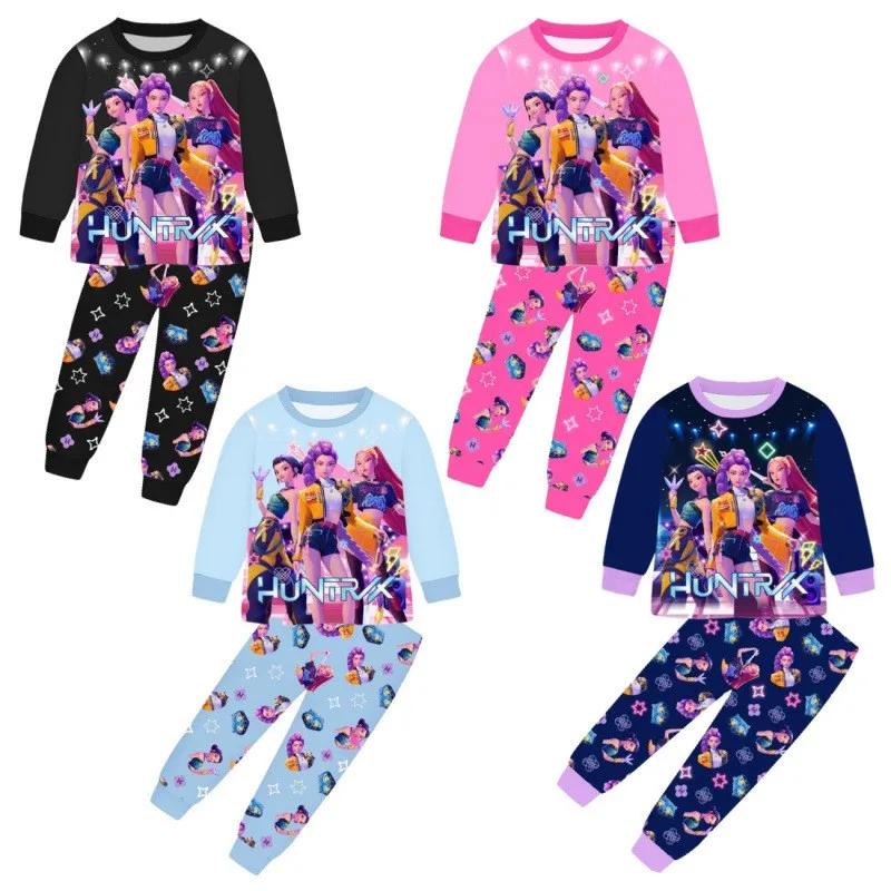 Nouveau dessin animé sorcière chasse escouade imprimer pyjama costume hauts + pantalons 2 pièces ens